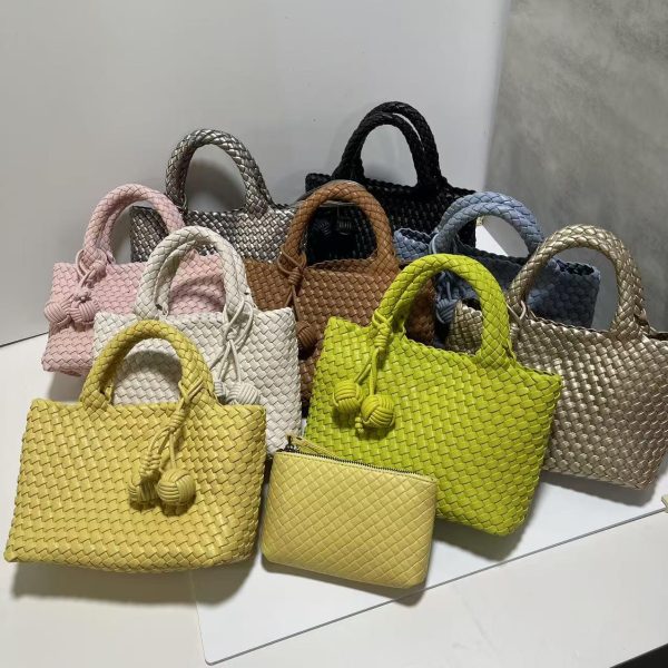 Túi xách dệt màu Macaron