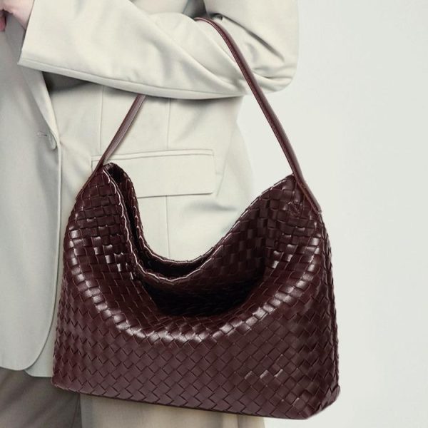 Túi Tote Dệt Bằng Da (35*27*13 CM)