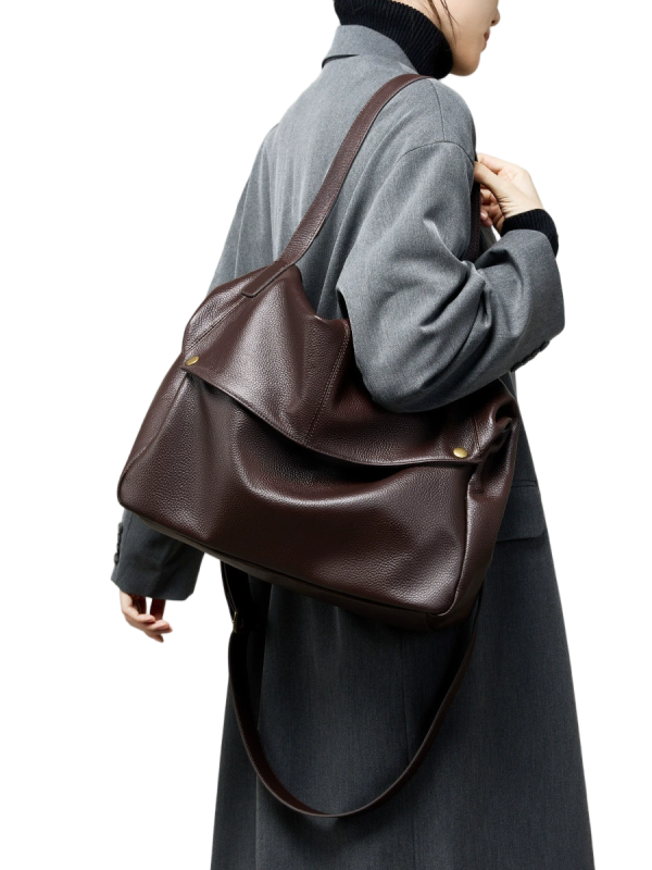 Cặp Tài Liệu Da Bò Thật FREYA, Túi Tote Sức Chứa Lớn, Túi Đeo Vai Đơn Giản, Dành Cho Nữ, Túi Đeo Chéo Thường Ngày