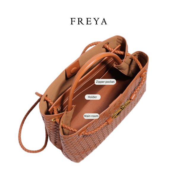 Kích thước lớn da dệt túi xách (32*17*20 cm)