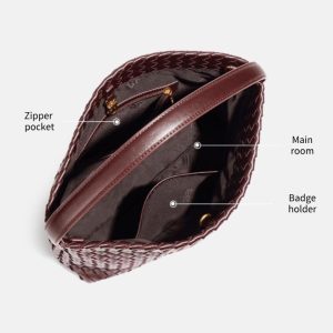 Túi Tote Dệt Bằng Da (35*27*13 CM) - 图片 7