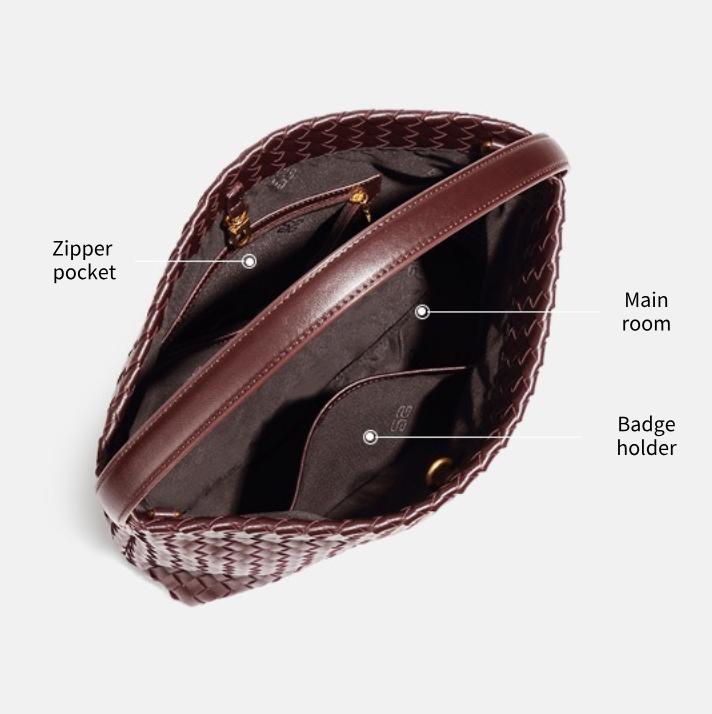 Túi Tote Dệt Bằng Da (35*27*13 CM) - 图片 7