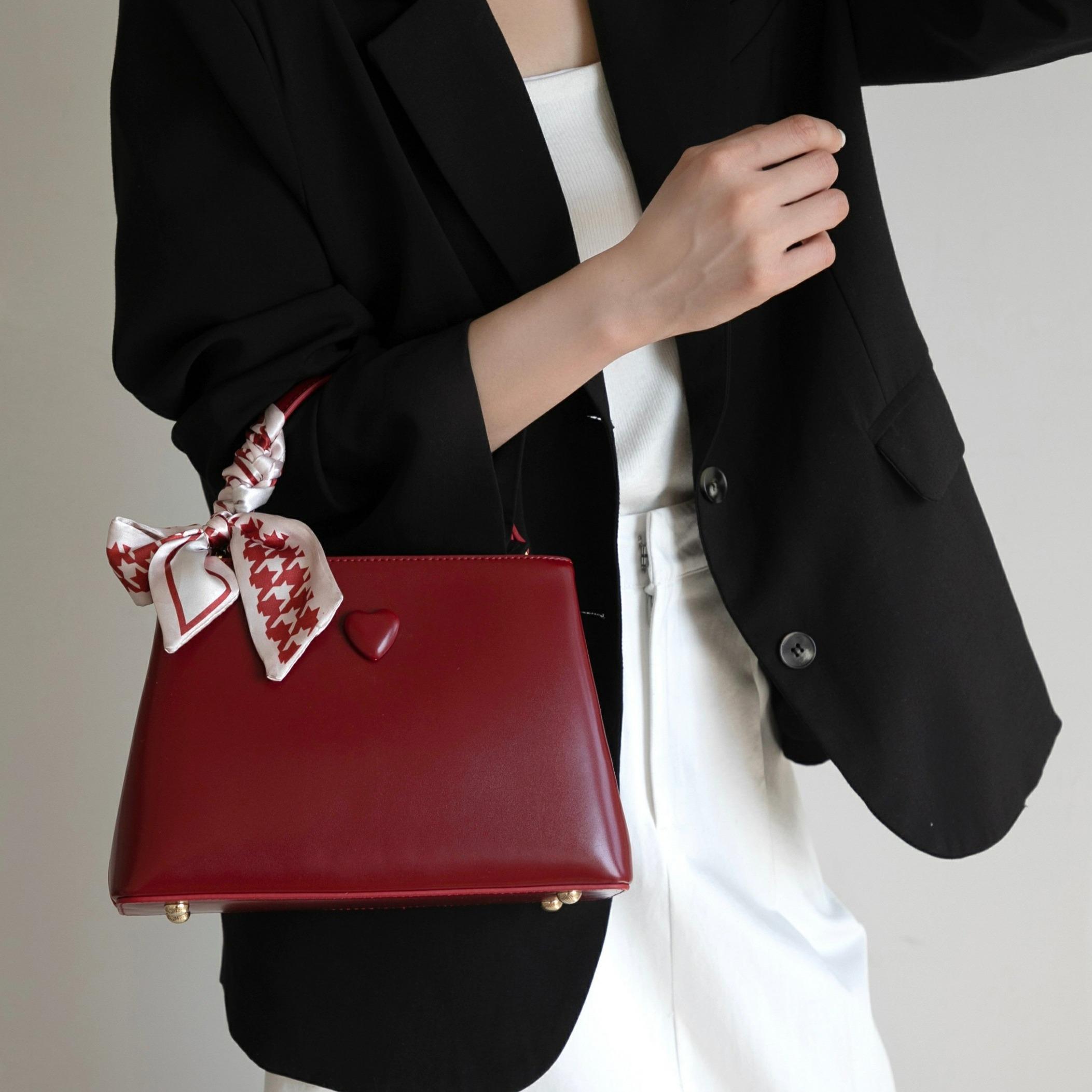 Túi xách công suất lớn màu đỏ cao cấp - 图片 7