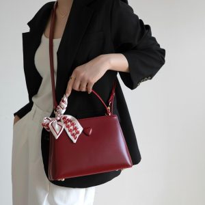 Túi xách công suất lớn màu đỏ cao cấp - 图片 8